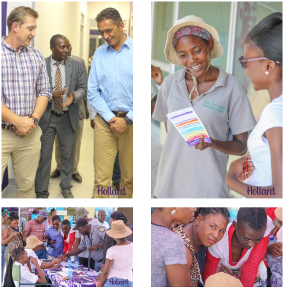 Pg Louw (Hollard Oshakati Branch Manager), His Worship the Mayor of Oshakati, Hon. Angelus N. Iiyambo, Jaco Lamprecht (CEO Hollard Namibia)