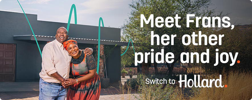 Hollard Building Insurance customer standing in front of her insured house, hugging her husband